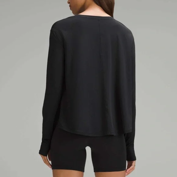 Lululemon Modal Relaxed Fit Lounge Ling Sleeve Shirt Black Size 12 NWT - Picture 2 of 10